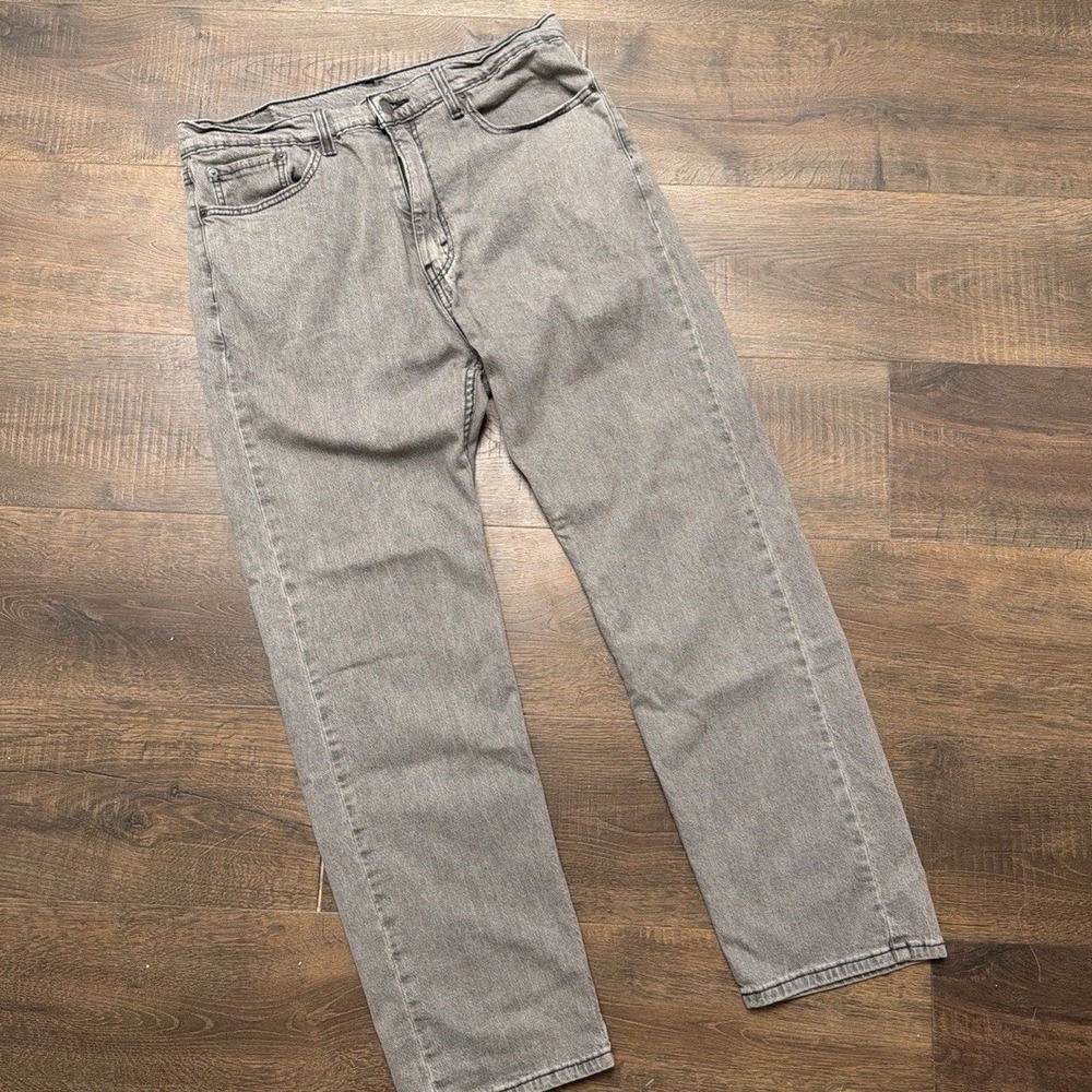 Levi's 505 Jeans Mens 36x30 Gray Wash Regular Relaxed Leg Denim